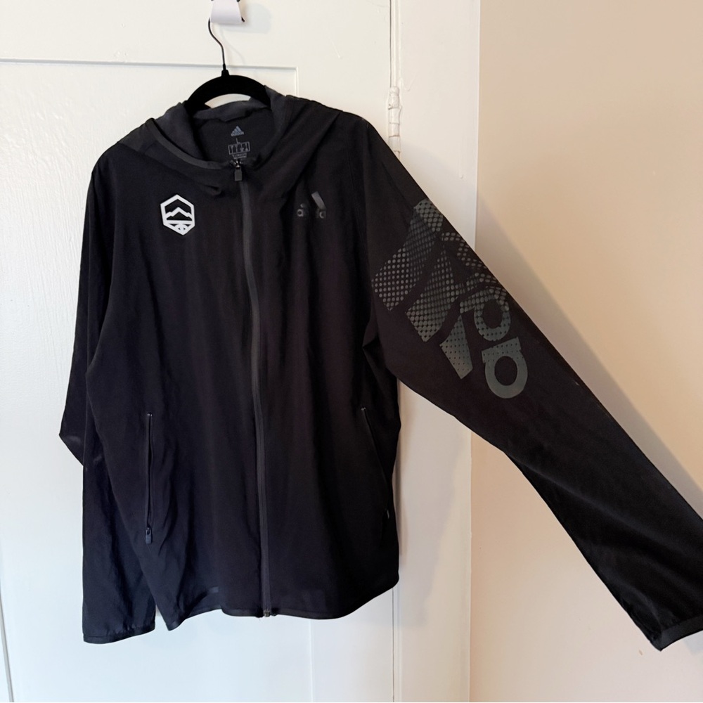 adidas x MLS Portland Timbers Black Lightweight Full-Zip Hooded Jacket